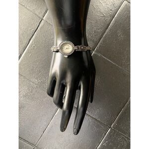 Vintage Bella & Rose Dainty Women's Oxidized Silver watch, Signed